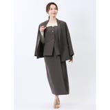 杢調 ダブルジャケット こげ茶(セットアップ可能) | TAKA-Q WOMEN | 詳細画像6