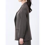 杢調 ダブルジャケット こげ茶(セットアップ可能) | TAKA-Q WOMEN | 詳細画像8