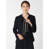 75紺 | ウーリッシュ カラーレスジャケット 紺(セットアップ可能) | TAKA-Q WOMEN