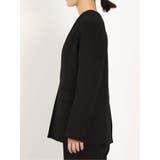 ウーリッシュ カラーレスロングジャケット 黒(セットアップ可能) | TAKA-Q WOMEN | 詳細画像6