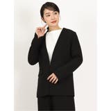 05黒 | ウーリッシュ カラーレスロングジャケット 黒(セットアップ可能) | TAKA-Q WOMEN