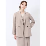 33ベージュ | 杢調 ダブルジャケット ベージュ(セットアップ可能) | TAKA-Q WOMEN