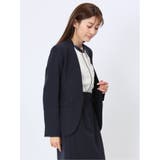 ダブルクロス カラーレスジャケット 紺(セットアップ可能) | TAKA-Q WOMEN | 詳細画像4
