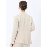 ダブルクロス カラーレスジャケット ベージュ(セットアップ可能) | TAKA-Q WOMEN | 詳細画像3 