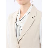 ダブルクロス ロングジレ ベージュ(セットアップ可能) | TAKA-Q WOMEN | 詳細画像9 