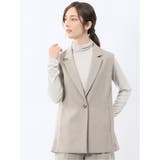 33ベージュ | ビリーストライプ テーラードジレ ベージュ(セットアップ可能) | TAKA-Q WOMEN