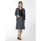ドビーニット セットアップ 1ボタン7分袖ジャケット 紺 | TAKA-Q WOMEN | 詳細画像13