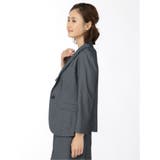 ドビーニット セットアップ 1ボタン7分袖ジャケット 紺 | TAKA-Q WOMEN | 詳細画像2