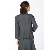 ドビーニット セットアップ 1ボタン7分袖ジャケット 紺 | TAKA-Q WOMEN | 詳細画像3