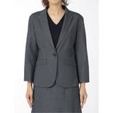 ドビーニット セットアップ 1ボタン7分袖ジャケット 紺 | TAKA-Q WOMEN | 詳細画像5
