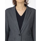 ドビーニット セットアップ 1ボタン7分袖ジャケット 紺 | TAKA-Q WOMEN | 詳細画像6