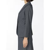 ドビーニット セットアップ 1ボタン7分袖ジャケット 紺 | TAKA-Q WOMEN | 詳細画像7