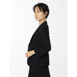 ドビーニット セットアップ 1ボタン7分袖ジャケット 組織紺 | TAKA-Q WOMEN | 詳細画像2