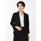 75紺 | ドビーニット セットアップ 1ボタン7分袖ジャケット 組織紺 | TAKA-Q WOMEN