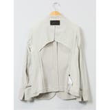 カットジョーゼット カラーレスジャケット ベージュ(セットアップ可能) | TAKA-Q WOMEN | 詳細画像12 