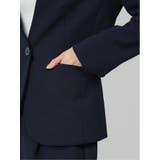 カットジョーゼット カラーレスジャケット 紺(セットアップ可能) | TAKA-Q WOMEN | 詳細画像10