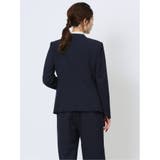 カットジョーゼット カラーレスジャケット 紺(セットアップ可能) | TAKA-Q WOMEN | 詳細画像3