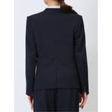 カットジョーゼット カラーレスジャケット 紺(セットアップ可能) | TAKA-Q WOMEN | 詳細画像8