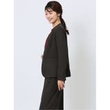 ウーリッシュ カラーレスジャケット ピンドットこげ茶(セットアップ可能) | TAKA-Q WOMEN | 詳細画像2