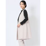 ダブルクロス ロングジレ ライトグレー(セットアップ可能) | TAKA-Q WOMEN | 詳細画像2