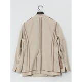 ウォッシャブル 麻調カラーレスダブルジャケット ベージュ(セットアップ可能) | TAKA-Q WOMEN | 詳細画像12