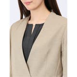 ウォッシャブル 麻調カラーレスダブルジャケット ベージュ(セットアップ可能) | TAKA-Q WOMEN | 詳細画像8