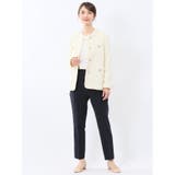 ファンシーツイード ノーカラージャケット アイボリー | TAKA-Q WOMEN | 詳細画像5 