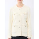 ファンシーツイード ノーカラージャケット アイボリー | TAKA-Q WOMEN | 詳細画像6 