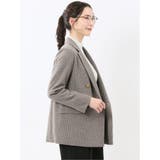 ストレッチウォッシャブル チェック柄 リラクシング ダブルジャケット | TAKA-Q WOMEN | 詳細画像4 