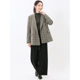 ストレッチウォッシャブル チェック柄 リラクシング ダブルジャケット | TAKA-Q WOMEN | 詳細画像5 