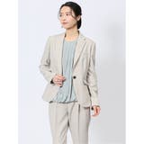 33ベージュ | ストレッチウォッシャブル シャーク 1ボタンジャケット | TAKA-Q WOMEN