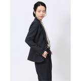 ストレッチウォッシャブル シャーク 1ボタンジャケット 紺(セットアップ可能) | TAKA-Q WOMEN | 詳細画像4