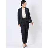 ストレッチウォッシャブル シャーク 1ボタンジャケット 紺(セットアップ可能) | TAKA-Q WOMEN | 詳細画像5