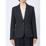 ストレッチウォッシャブル シャーク 1ボタンジャケット 紺(セットアップ可能) | TAKA-Q WOMEN | 詳細画像6
