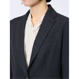 ストレッチウォッシャブル シャーク 1ボタンジャケット 紺(セットアップ可能) | TAKA-Q WOMEN | 詳細画像9