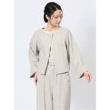 33ベージュ | ストレッチウォッシャブル シャーク ノーカラージャケット | TAKA-Q WOMEN