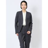 75紺 | ストレッチウォッシャブル 1ボタン カラーレスジャケット | TAKA-Q WOMEN