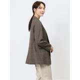 ストレッチウォッシャブル グレンチェック柄 ダブルジャケット | TAKA-Q WOMEN | 詳細画像18 