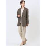 ストレッチウォッシャブル グレンチェック柄 ダブルジャケット | TAKA-Q WOMEN | 詳細画像19 