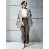 ストレッチウォッシャブル グレンチェック柄 ダブルジャケット | TAKA-Q WOMEN | 詳細画像2 
