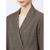 ストレッチウォッシャブル グレンチェック柄 ダブルジャケット | TAKA-Q WOMEN | 詳細画像23 
