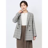 ストレッチウォッシャブル グレンチェック柄 ダブルジャケット | TAKA-Q WOMEN | 詳細画像3 
