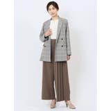 ストレッチウォッシャブル グレンチェック柄 ダブルジャケット | TAKA-Q WOMEN | 詳細画像7 
