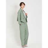 麻調合繊 ショートダブルジャケット(セットアップ可能) | TAKA-Q WOMEN | 詳細画像13