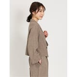 麻調合繊 ショートダブルジャケット(セットアップ可能) | TAKA-Q WOMEN | 詳細画像27