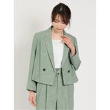 麻調合繊 ショートダブルジャケット(セットアップ可能) | TAKA-Q WOMEN | 詳細画像5