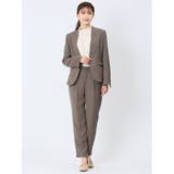 ダブルクロス テーパードパンツ 茶(セットアップ可能) | TAKA-Q WOMEN | 詳細画像11