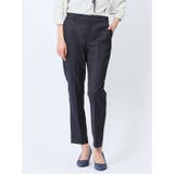 75紺 | ウール混インディゴ調 テーパードパンツ(セットアップ可能) | TAKA-Q WOMEN