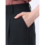 麻調合繊 セミワイドパンツ 紺(セットアップ可能) | TAKA-Q WOMEN | 詳細画像10
