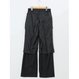 ストレッチウォッシャブル ピンスト タックワイドパンツ 紺(セットアップ可能) | TAKA-Q WOMEN | 詳細画像12 